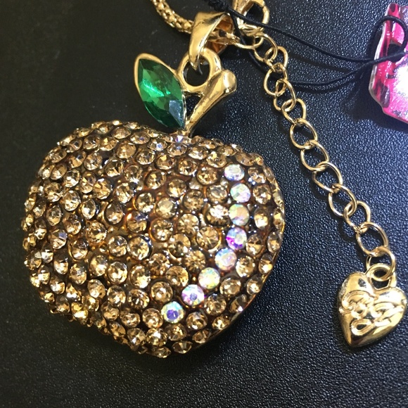 Betsey Johnson Jewelry - Betsey Johnson Rhinestone Teacher's Apple Necklace
